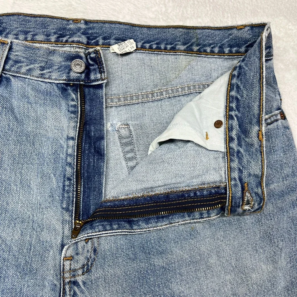Vintage Levi's 505 Regular Fit Straight Leg Jeans Men Blue Denim Zip Fly - 38X30
